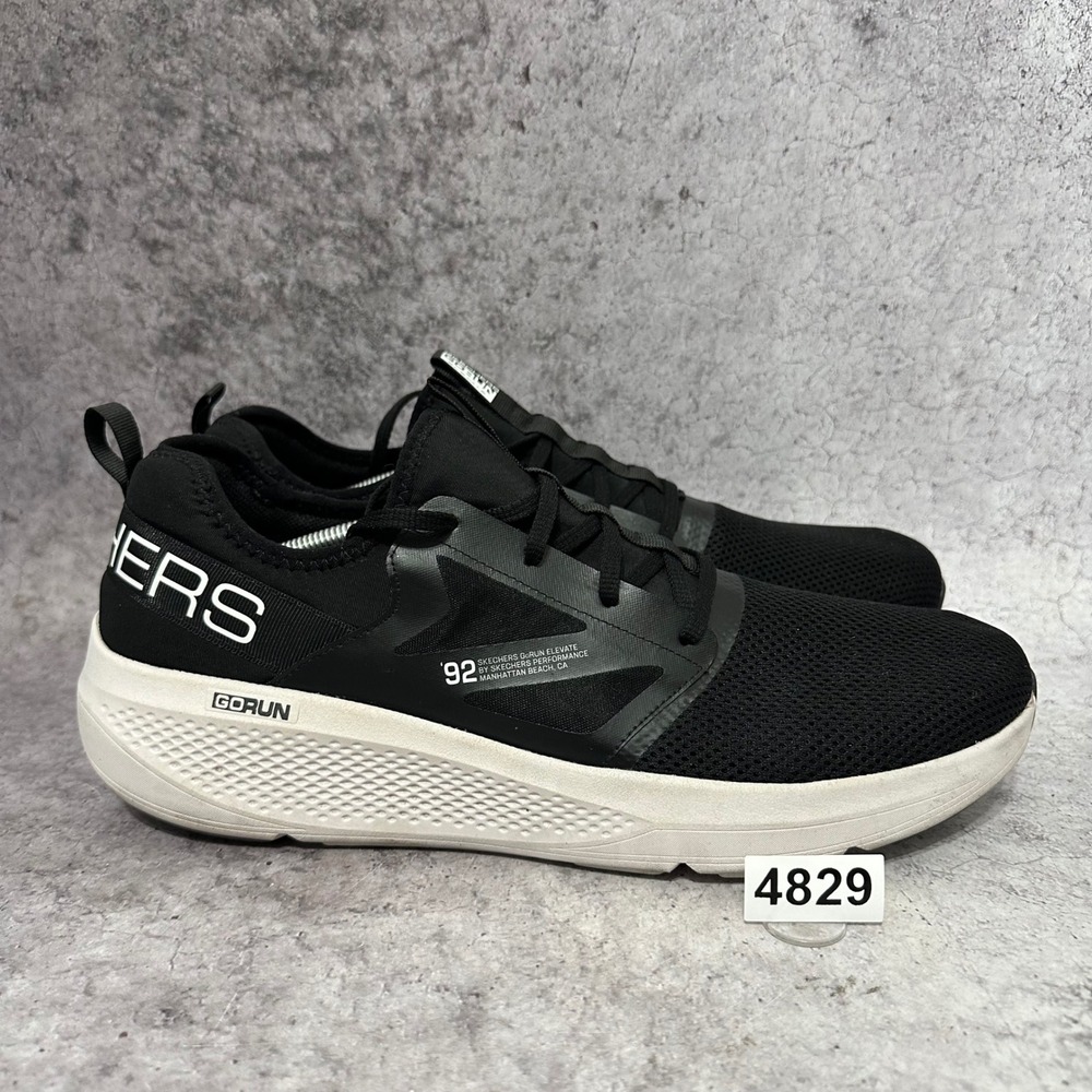 Skechers Go Run Elevate Mens Size 14 Black White Ultimate Valor Sneakers